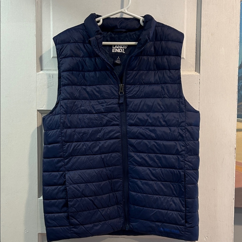 Lands' End Dark Blue Quilted Vest